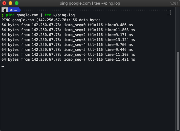 Log standard output to screen and file using tee