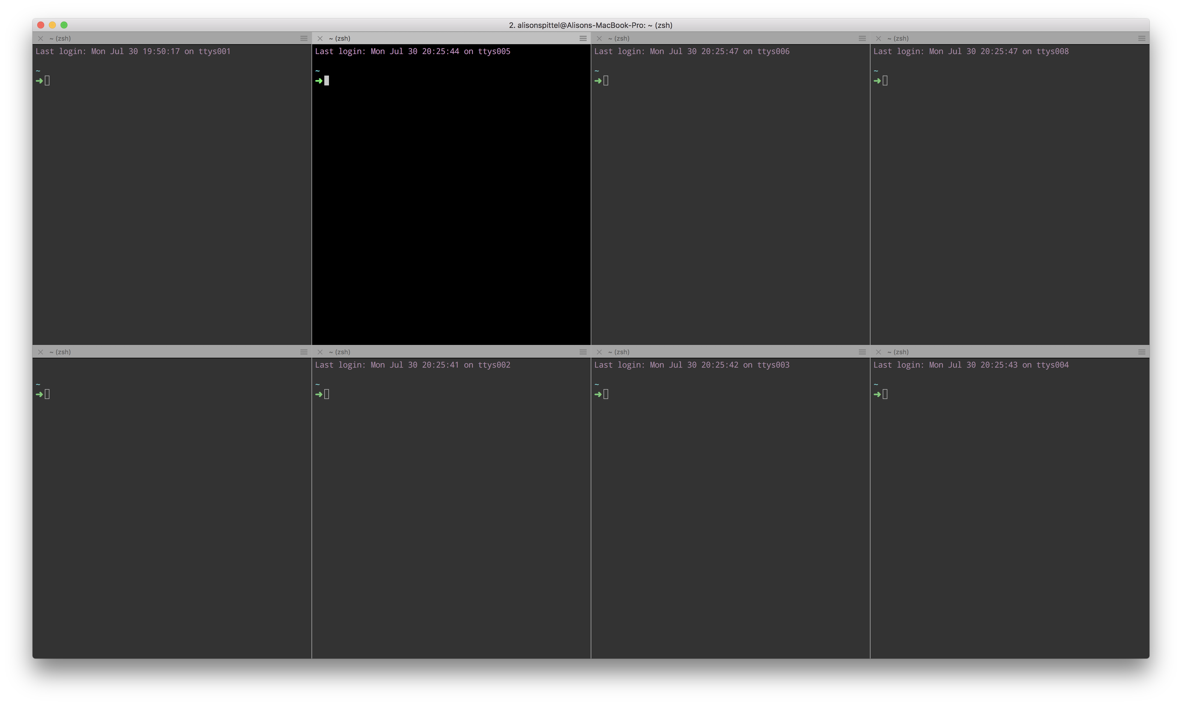 Split Panes on iTerm2